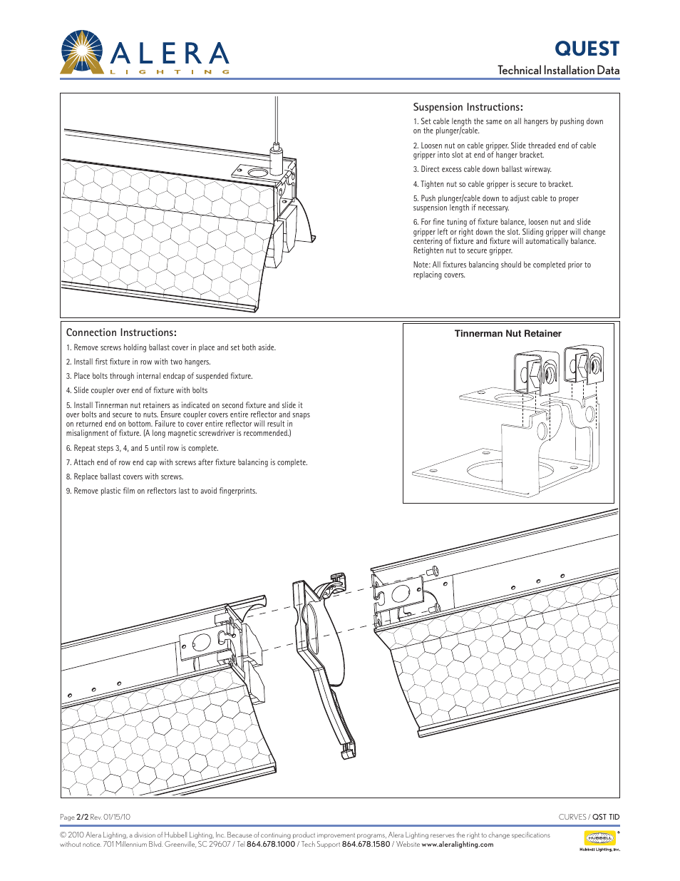 Quest, Technical installation data | Alera Lighting QST User Manual | Page 2 / 2
