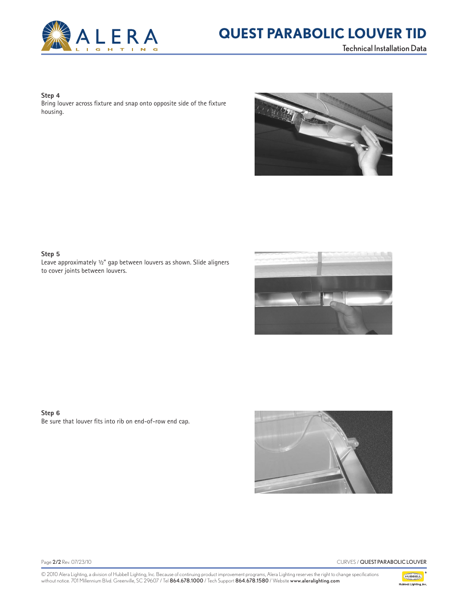 Quest parabolic louver tid | Alera Lighting QST Parabolic Louver User Manual | Page 2 / 2