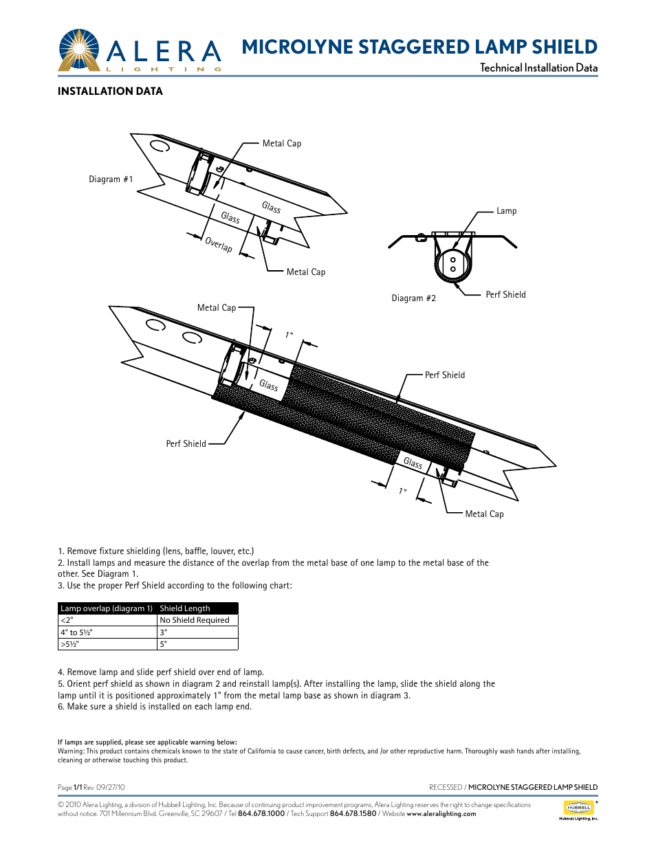 Alera Lighting M MR 1L STG Diffuser Lamp Clip User Manual | 1 page