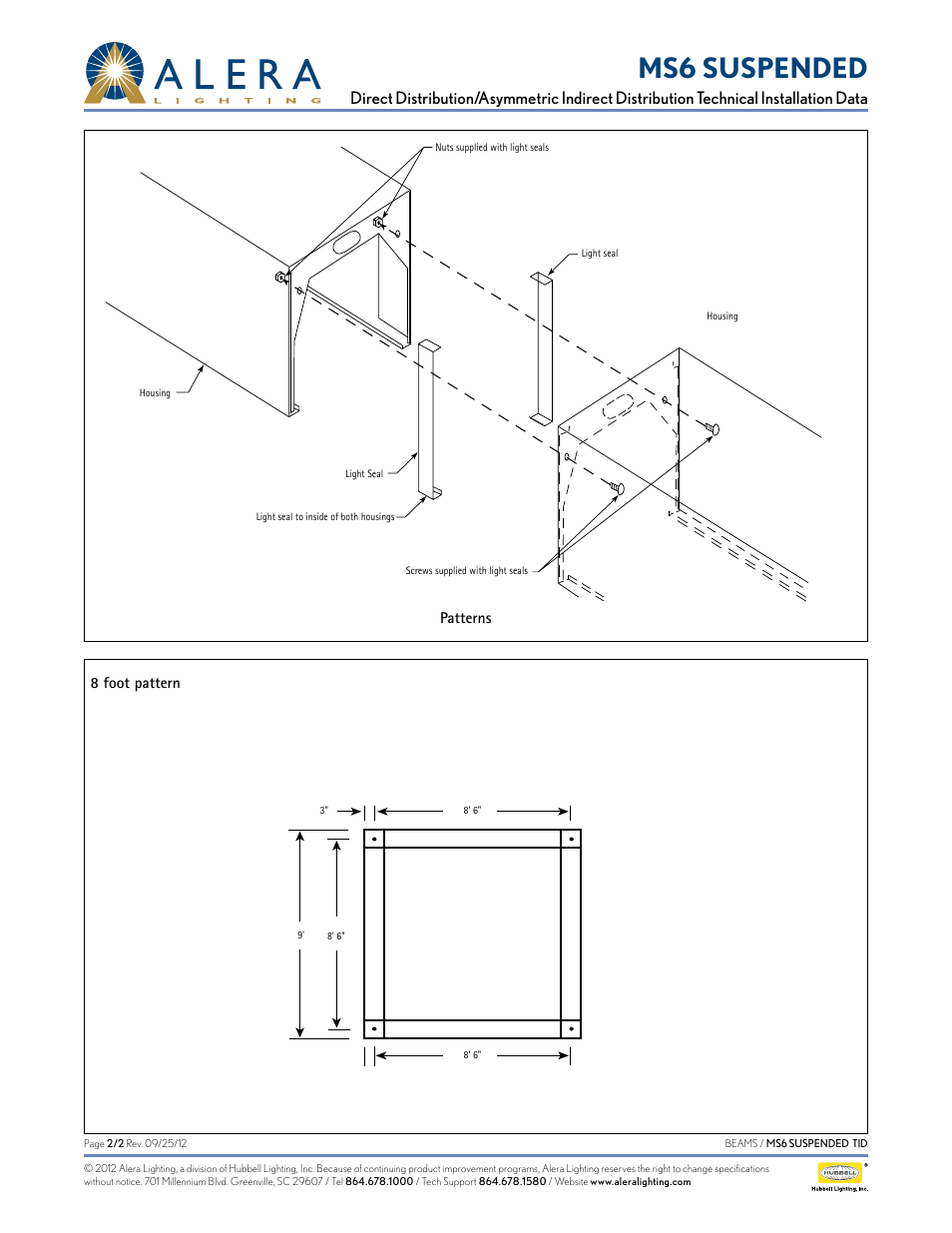 Ms6 suspended | Alera Lighting MS6 - Suspended User Manual | Page 2 / 2