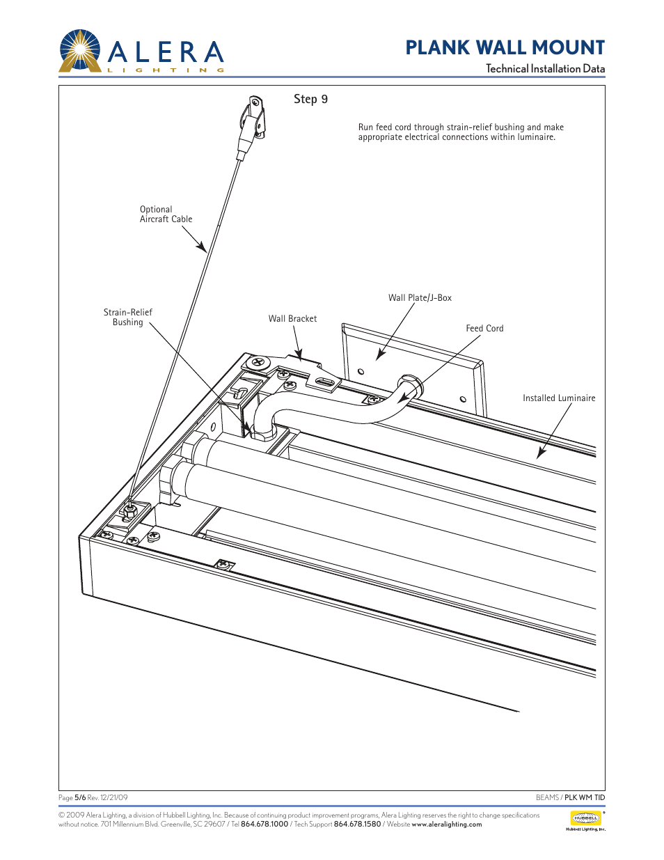 Plank wall mount | Alera Lighting PLKWM User Manual | Page 5 / 6