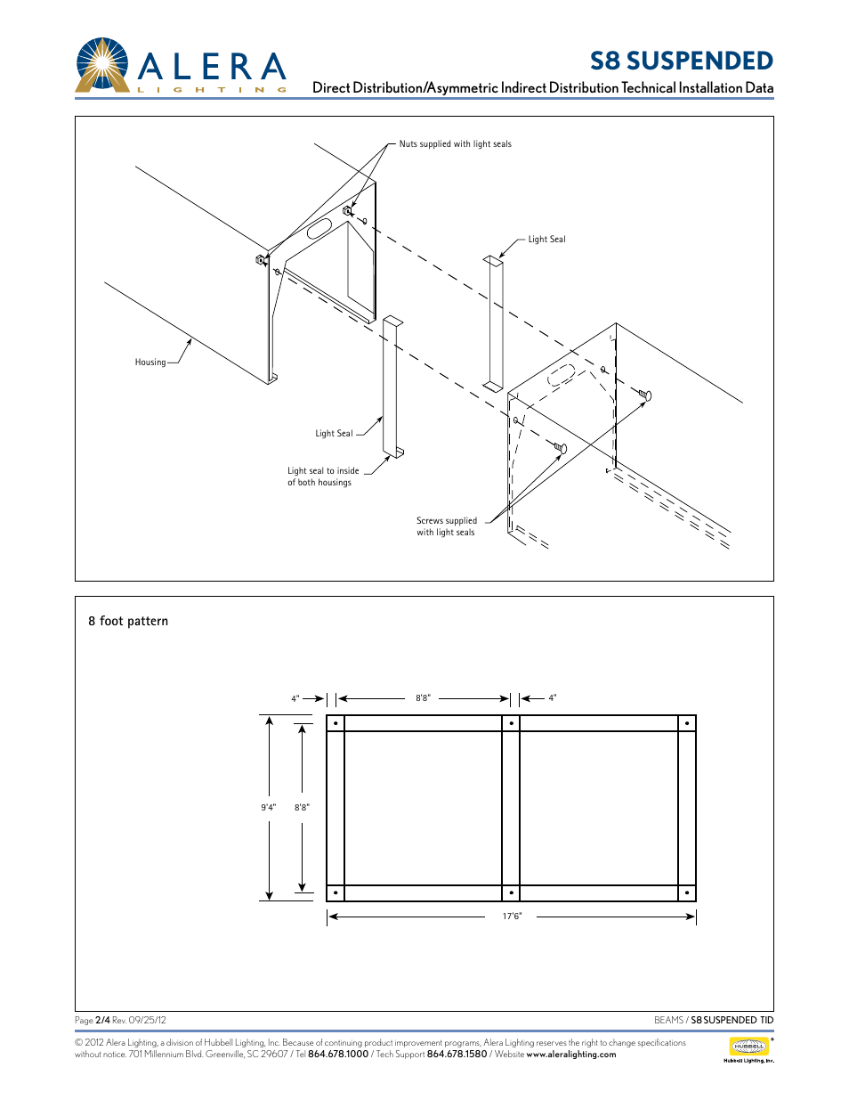 S8 suspended | Alera Lighting S8 - Suspended User Manual | Page 2 / 2