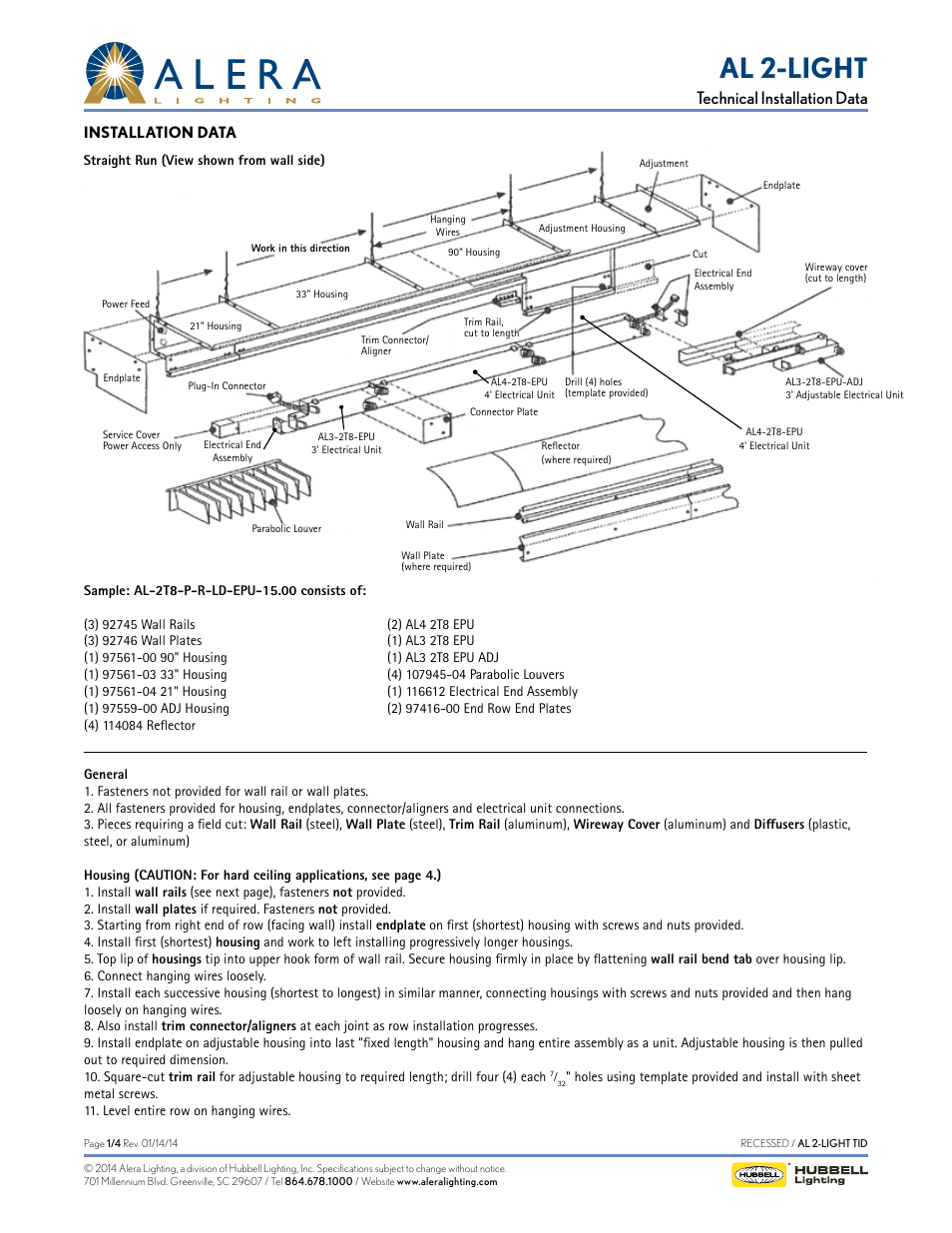 Alera Lighting AL 2-Light User Manual | 4 pages