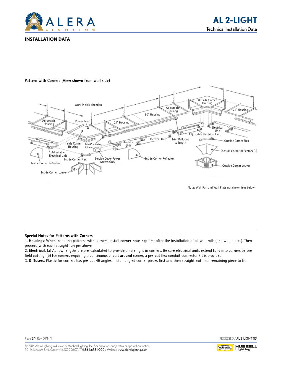 Al 2-light, Technical installation data, Installation data | Alera Lighting AL 2-Light User Manual | Page 3 / 4