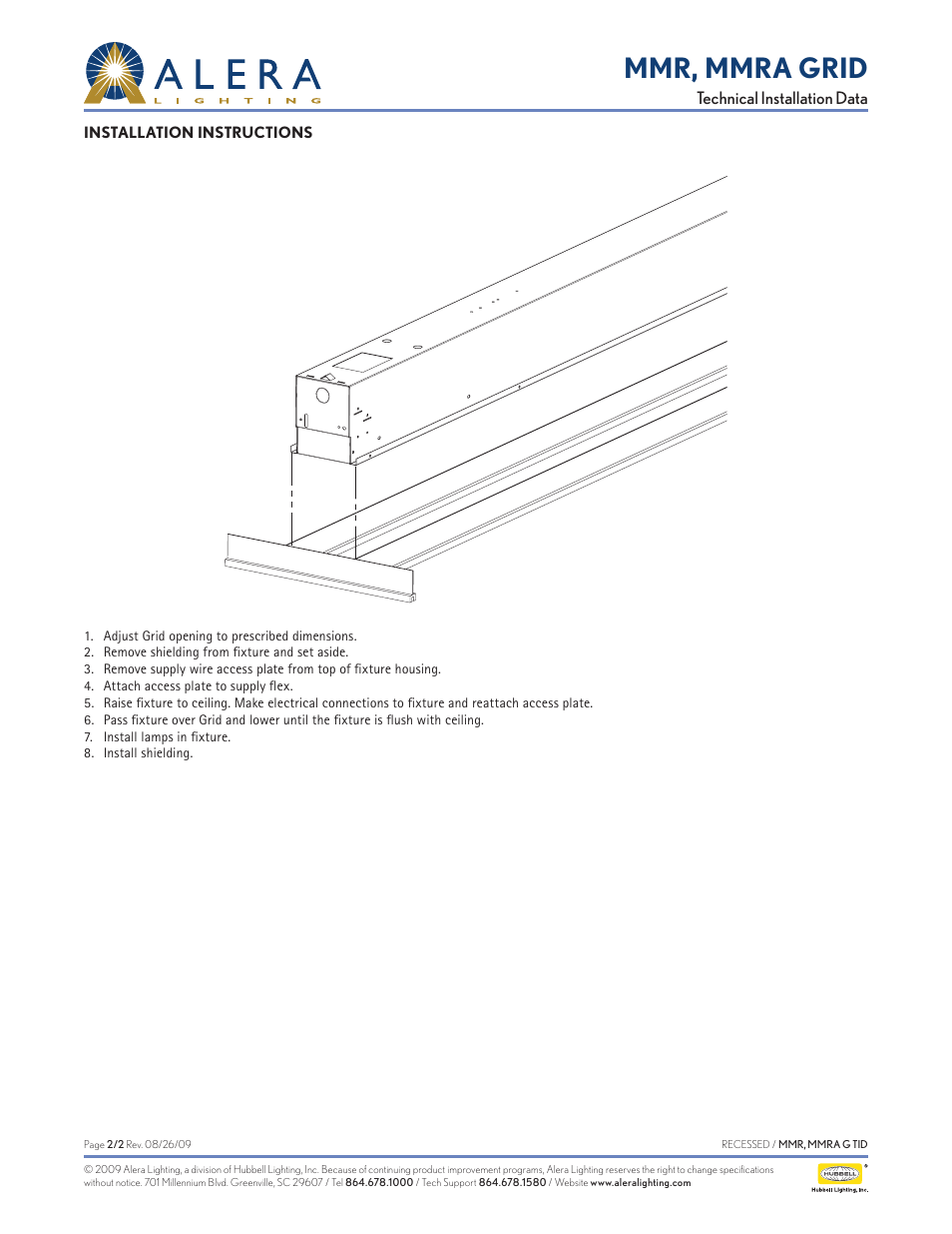 Mmr, mmra grid | Alera Lighting MMR, MMRA Grid User Manual | Page 2 / 2