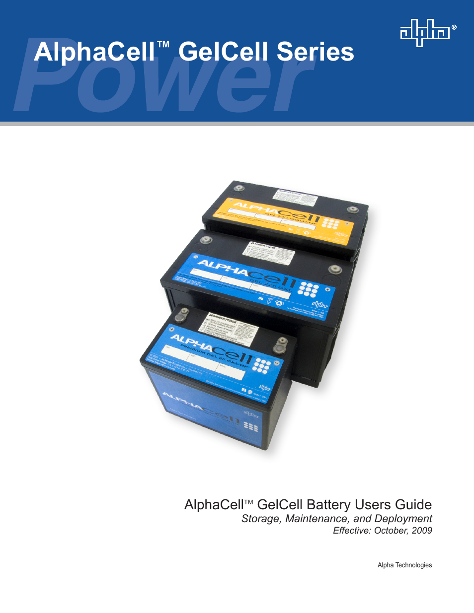 Alpha Technologies AlphaCell GelCell Series User Manual | 32 pages