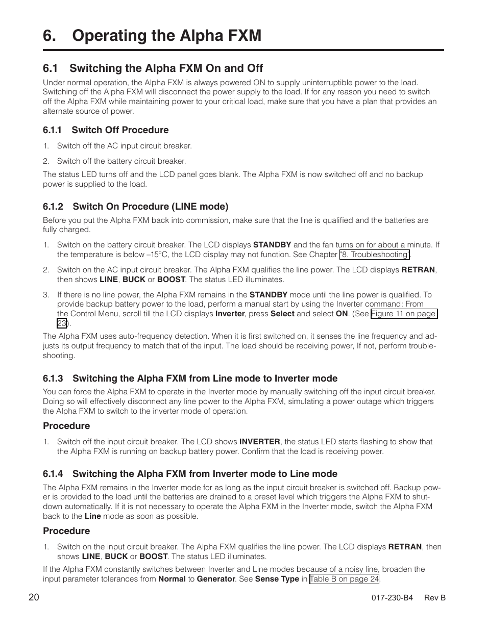 Operating the alpha fxm, 1 switching the alpha fxm on and off | Alpha Technologies FXM 650, 1100, 2000 UPS User Manual | Page 22 / 96