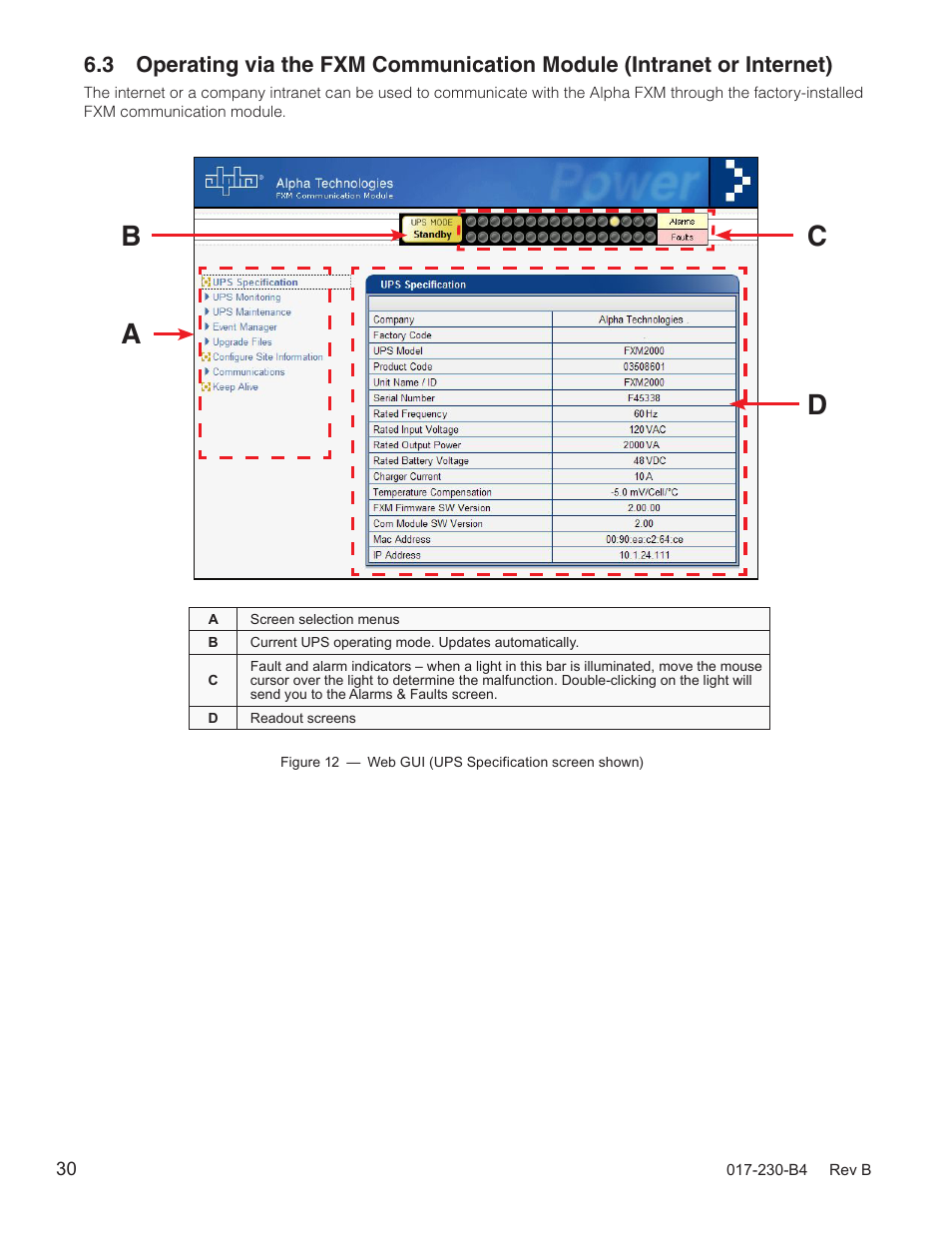 Ba d c | Alpha Technologies FXM 650, 1100, 2000 UPS User Manual | Page 32 / 96