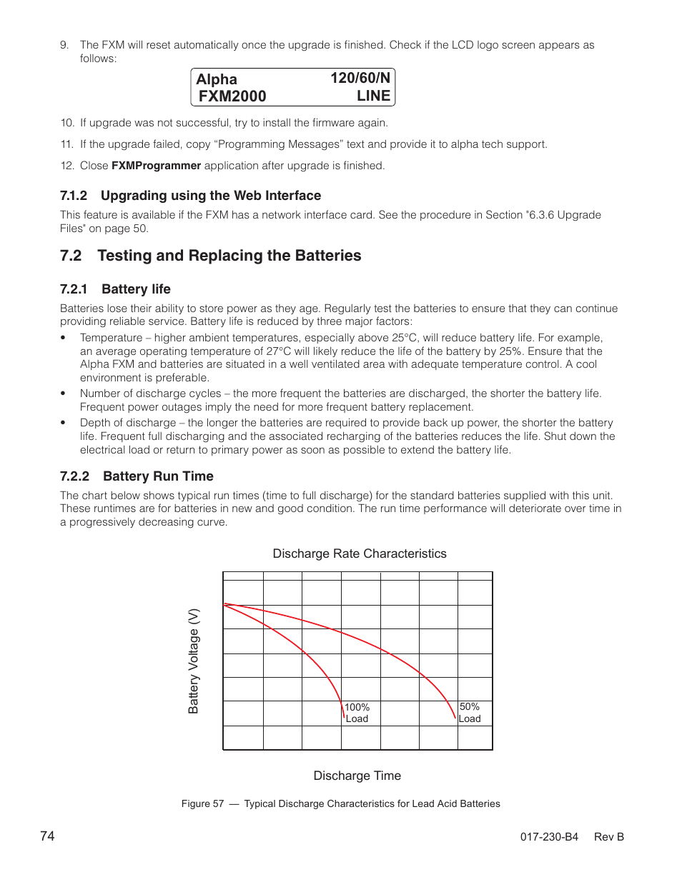 2 testing and replacing the batteries, Fxm2000 | Alpha Technologies FXM 650, 1100, 2000 UPS User Manual | Page 76 / 96