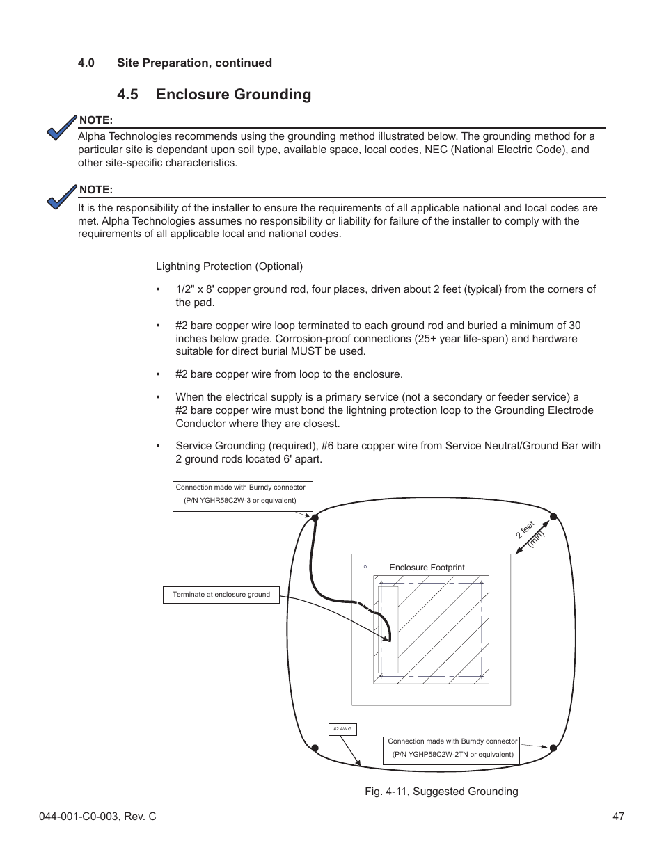 Enclosure grounding, 5 enclosure grounding | Alpha Technologies Radium MiniBay User Manual | Page 47 / 57
