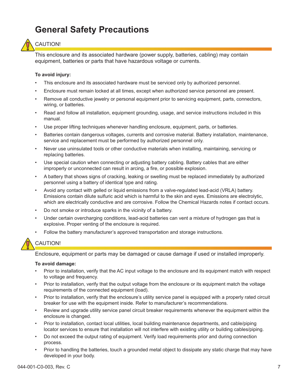 General safety precautions | Alpha Technologies Radium MiniBay User Manual | Page 7 / 57