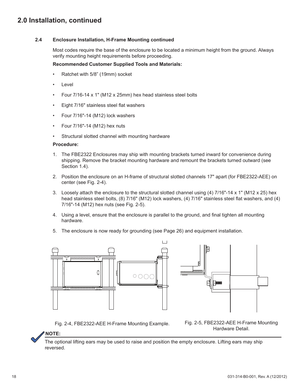 0 installation, continued | Alpha Technologies FBE2322 Enclosure System User Manual | Page 18 / 38