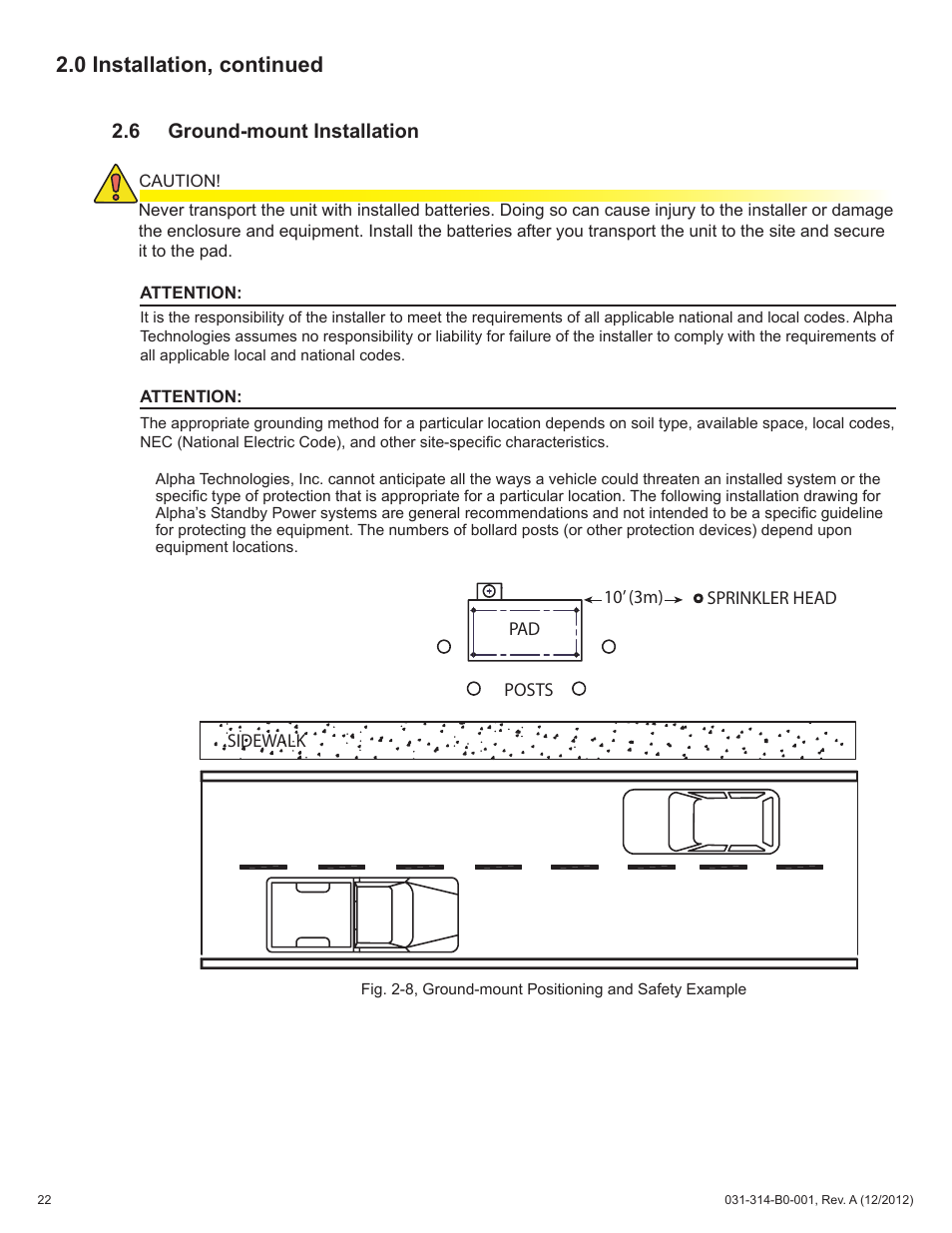 0 installation, continued, 6 ground-mount installation | Alpha Technologies FBE2322 Enclosure System User Manual | Page 22 / 38