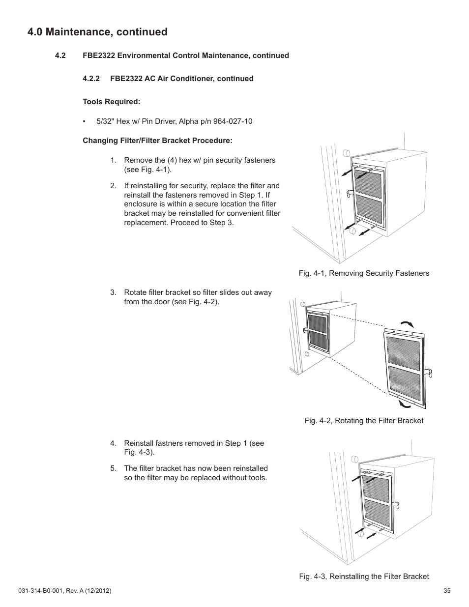 0 maintenance, continued | Alpha Technologies FBE2322 Enclosure System User Manual | Page 35 / 38