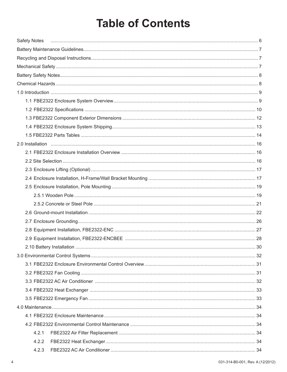 Alpha Technologies FBE2322 Enclosure System User Manual | Page 4 / 38