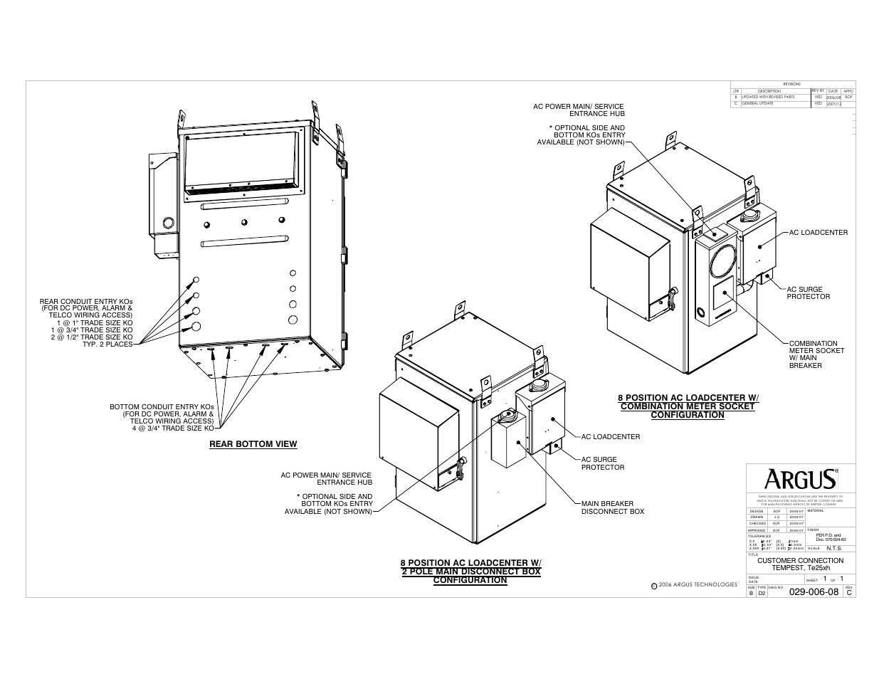 Customer connection, Rear bottom view | Alpha Technologies Te25xh User Manual | Page 28 / 38