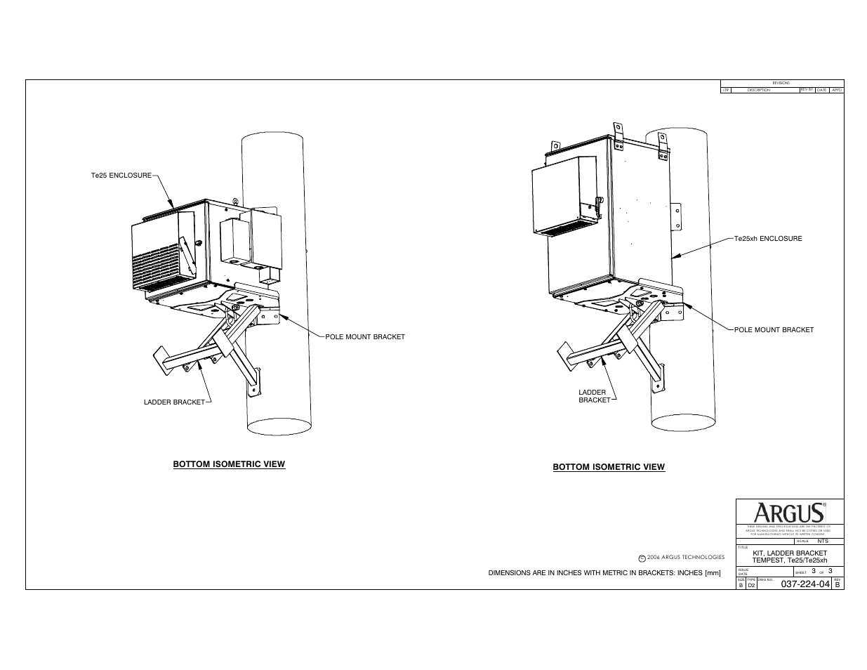 Bottom isometric view | Alpha Technologies Te25xh User Manual | Page 35 / 38