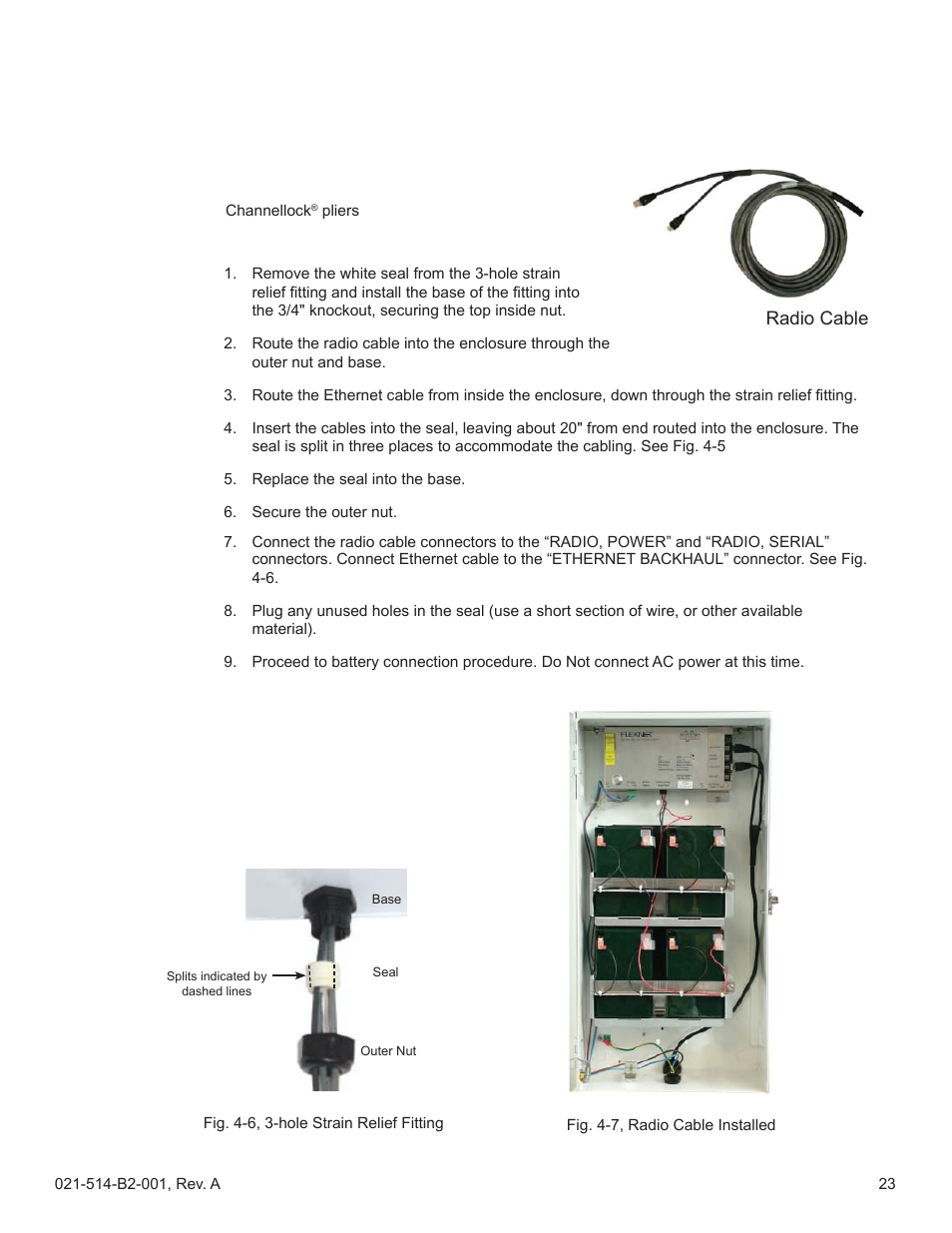7 radio cable connection procedure | Alpha Technologies FlexNet MPS48-12M - Technical Manual User Manual | Page 23 / 33