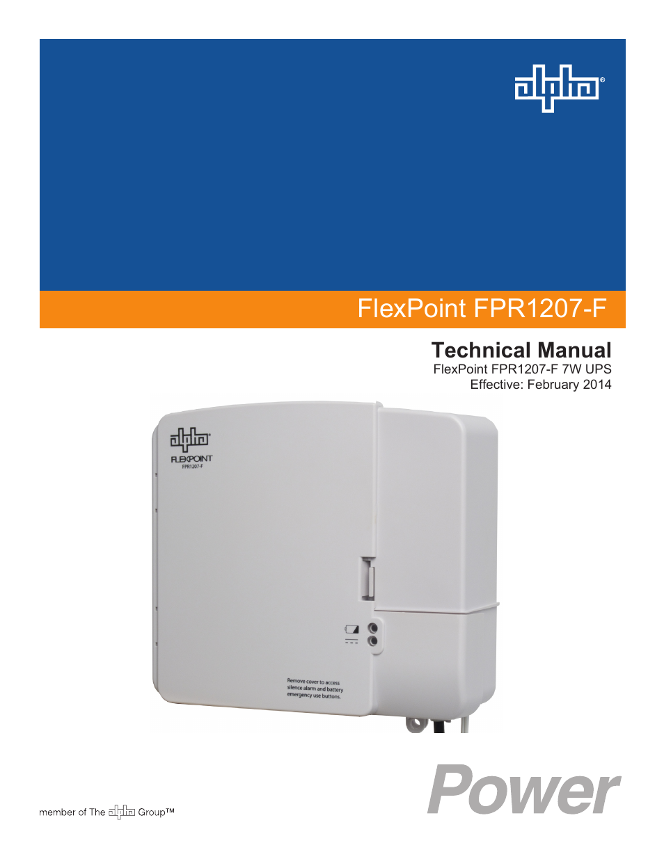 Alpha Technologies FlexPoint FPR1207-F - Technical Manual User Manual | 18 pages