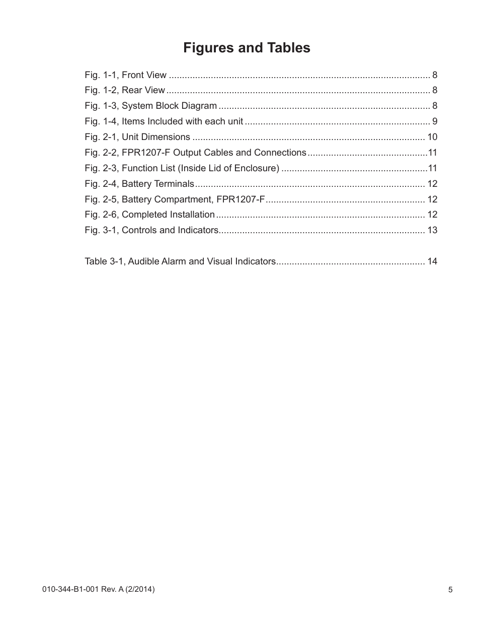 Figures and tables | Alpha Technologies FlexPoint FPR1207-F - Technical Manual User Manual | Page 5 / 18