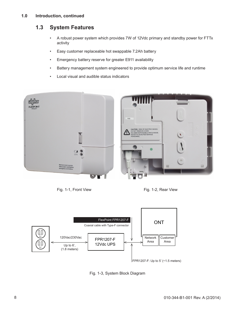 System features, 3 system features | Alpha Technologies FlexPoint FPR1207-F - Technical Manual User Manual | Page 8 / 18