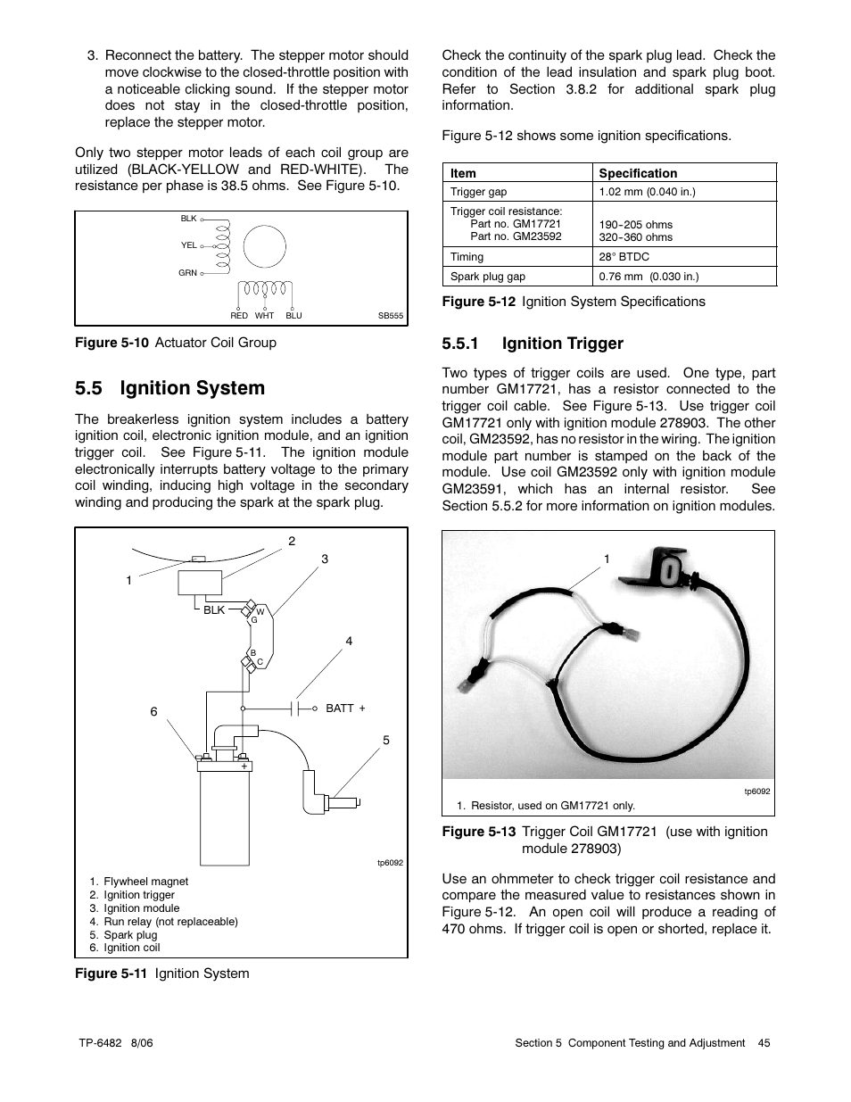 5 ignition system, 1 ignition trigger | Alpha Technologies AlphaGen 3.5_5.0kW Kohler COM5 User Manual | Page 45 / 80