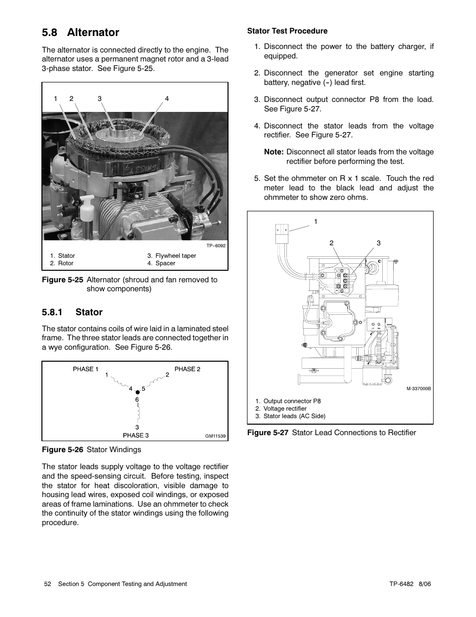 8 alternator, 1 stator | Alpha Technologies AlphaGen 3.5_5.0kW Kohler COM5 User Manual | Page 52 / 80