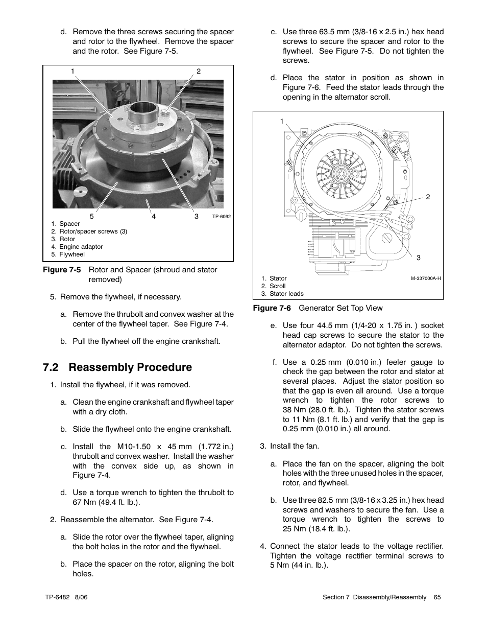 2 reassembly procedure | Alpha Technologies AlphaGen 3.5_5.0kW Kohler COM5 User Manual | Page 65 / 80