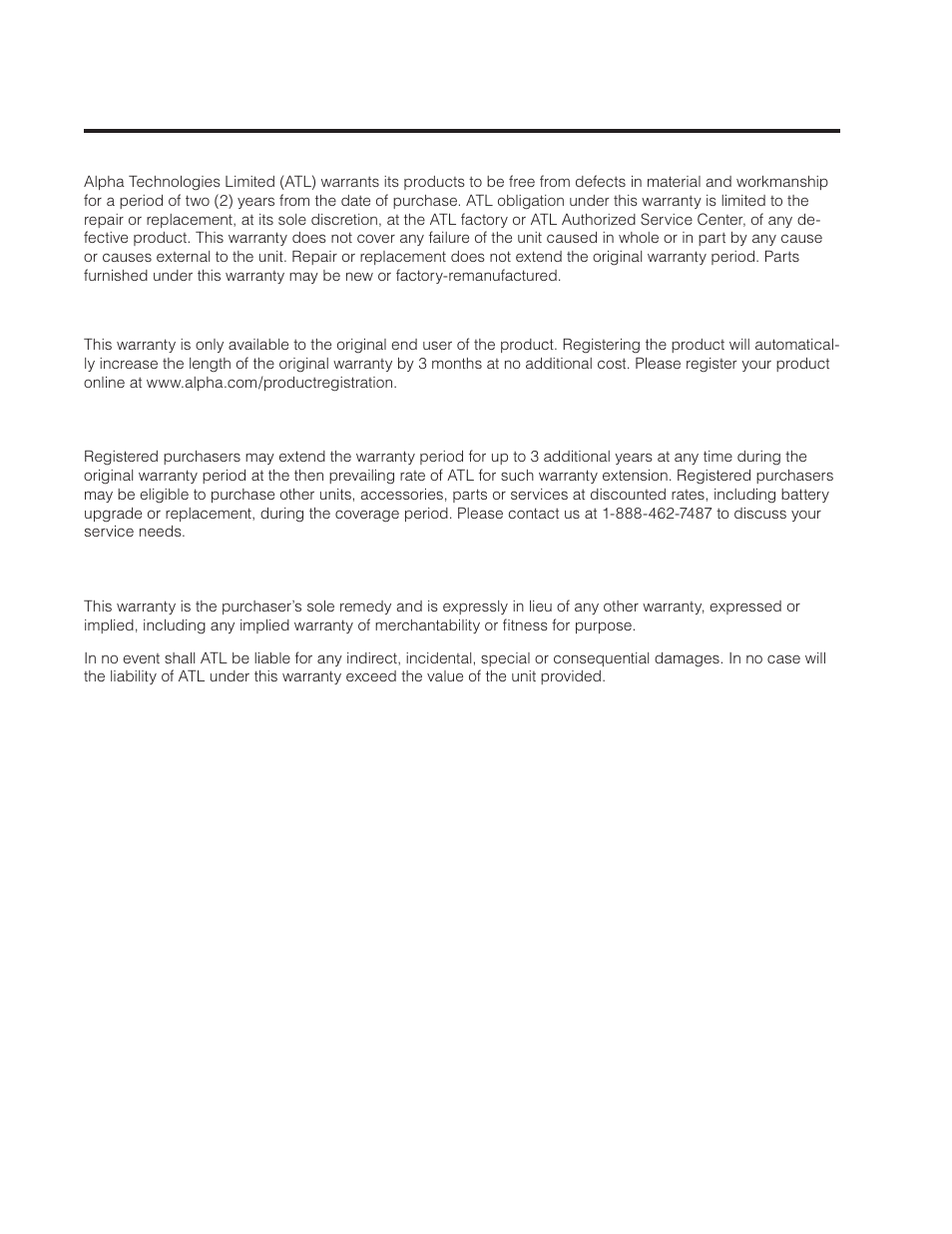 Warranty | Alpha Technologies AMPS80 HP User Manual | Page 114 / 116