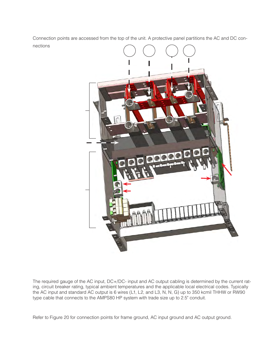 1 input/output cabling overview, 1 wiring gauge, 2 grounding | Alpha Technologies AMPS80 HP User Manual | Page 43 / 116