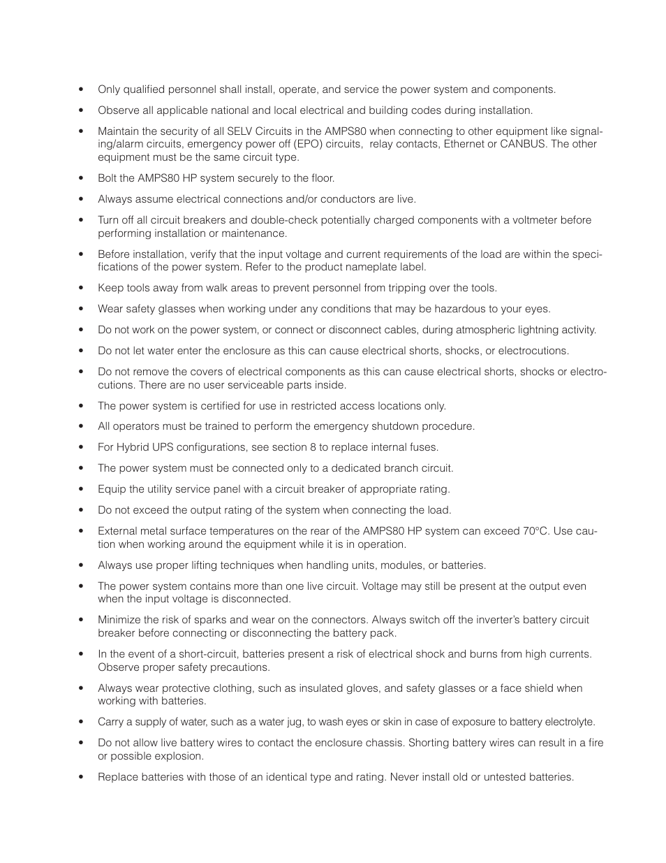 2 general safety | Alpha Technologies AMPS80 HP User Manual | Page 9 / 116