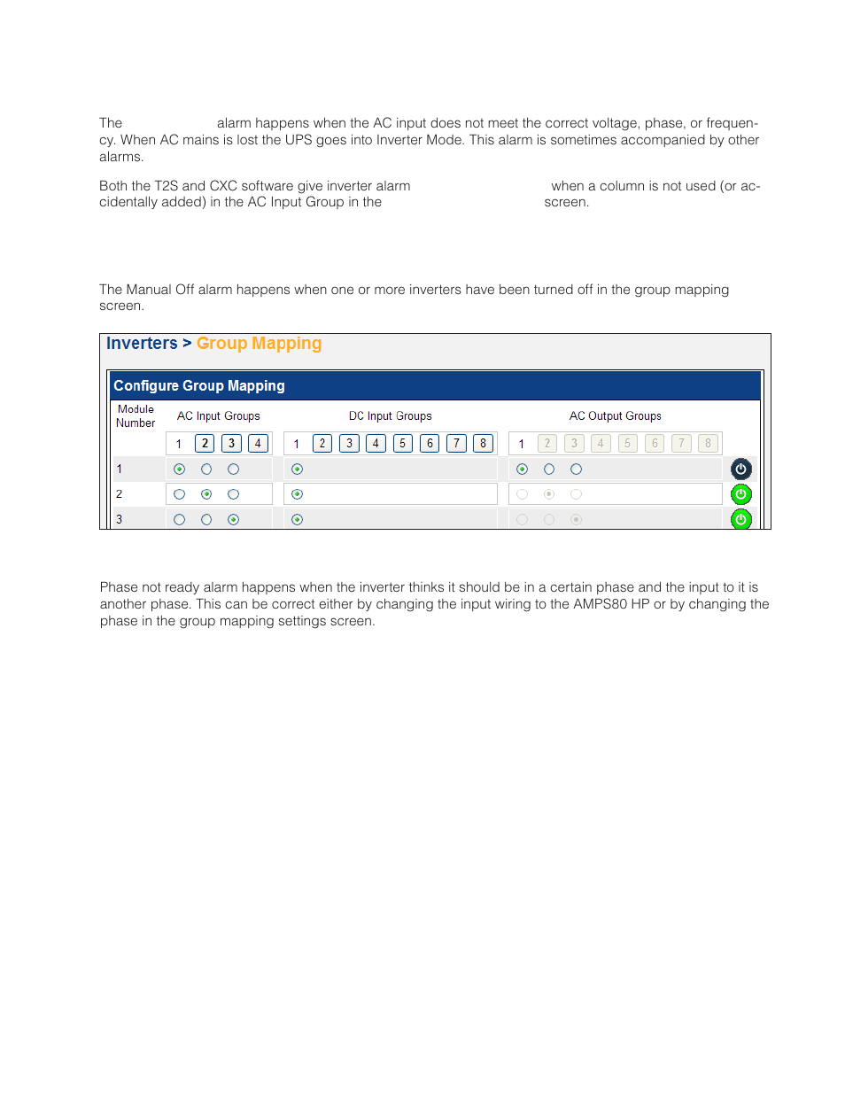 4 ac mains lost, 5 manual off, 6 phase not ready | Alpha Technologies AMPS80 HP User Manual | Page 91 / 116