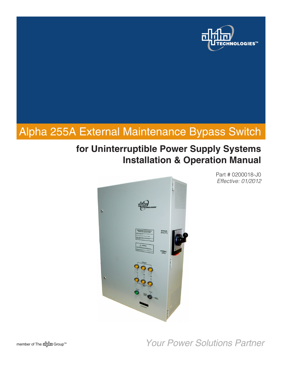 Alpha Technologies 255A Bypass Switch User Manual | 24 pages