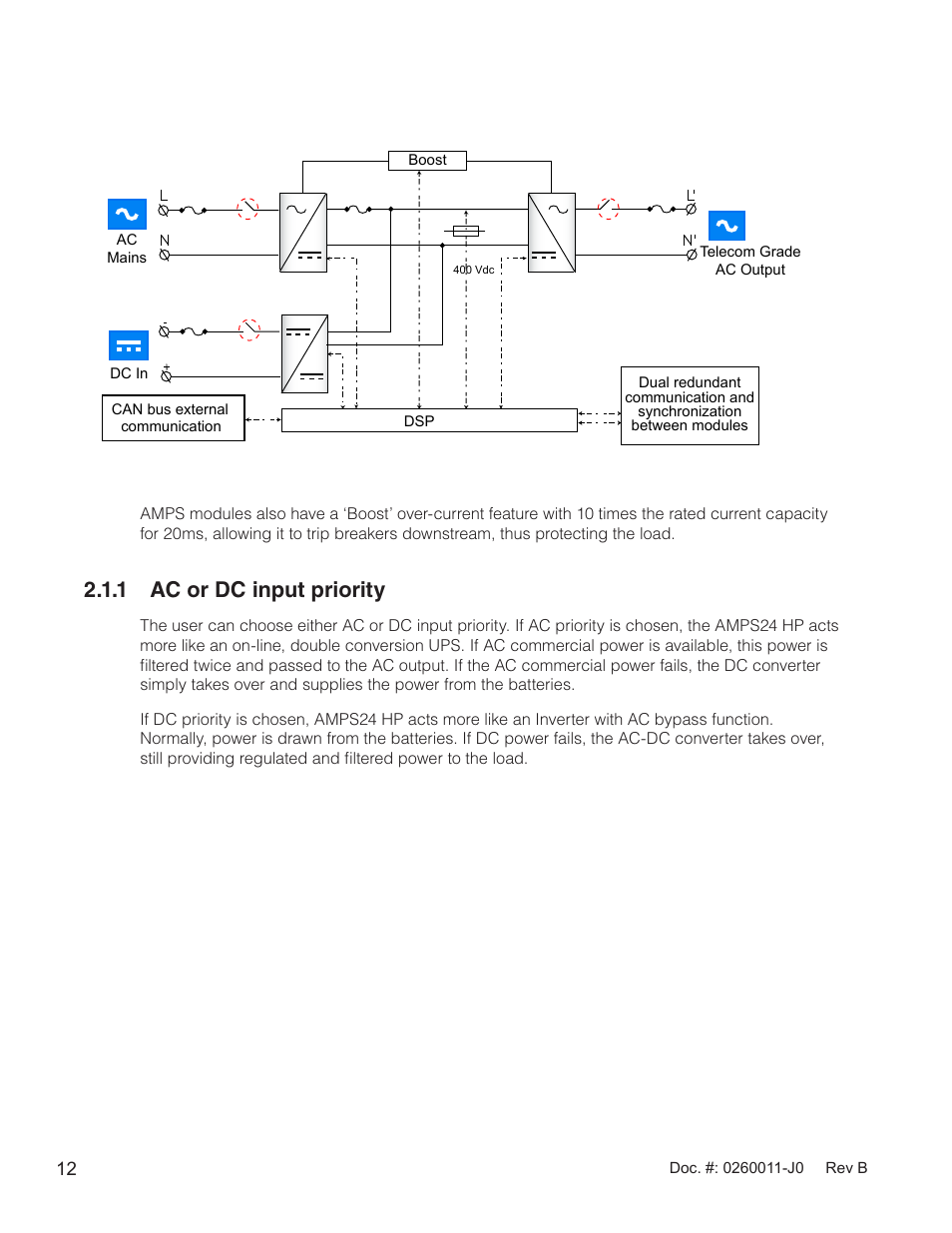 1 ac or dc input priority | Alpha Technologies AMP24 HP User Manual | Page 14 / 108