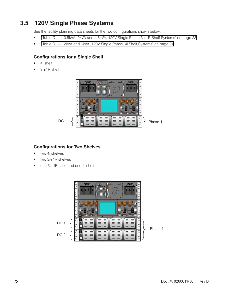 5 120v single phase systems, Section 3.5 | Alpha Technologies AMP24 HP User Manual | Page 24 / 108