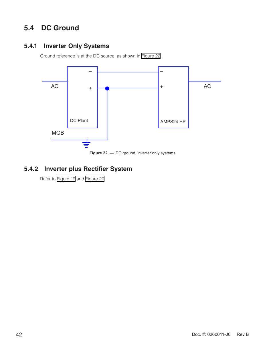 4 dc ground, Figure 22 — dc ground, inverter only systems | Alpha Technologies AMP24 HP User Manual | Page 44 / 108