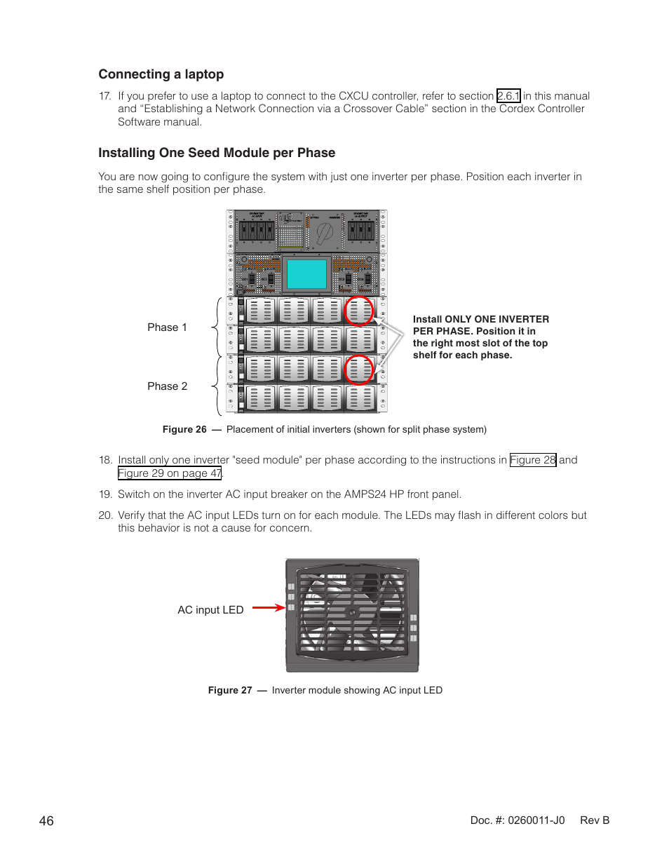 Figure 27 — inverter module showing ac input led | Alpha Technologies AMP24 HP User Manual | Page 48 / 108