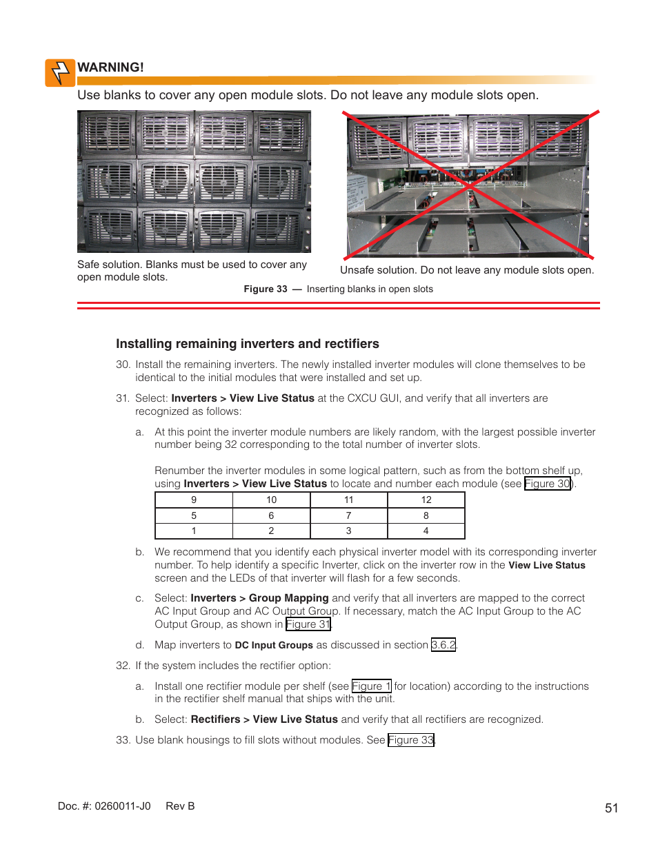 Figure 33 — inserting blanks in open slots | Alpha Technologies AMP24 HP User Manual | Page 53 / 108