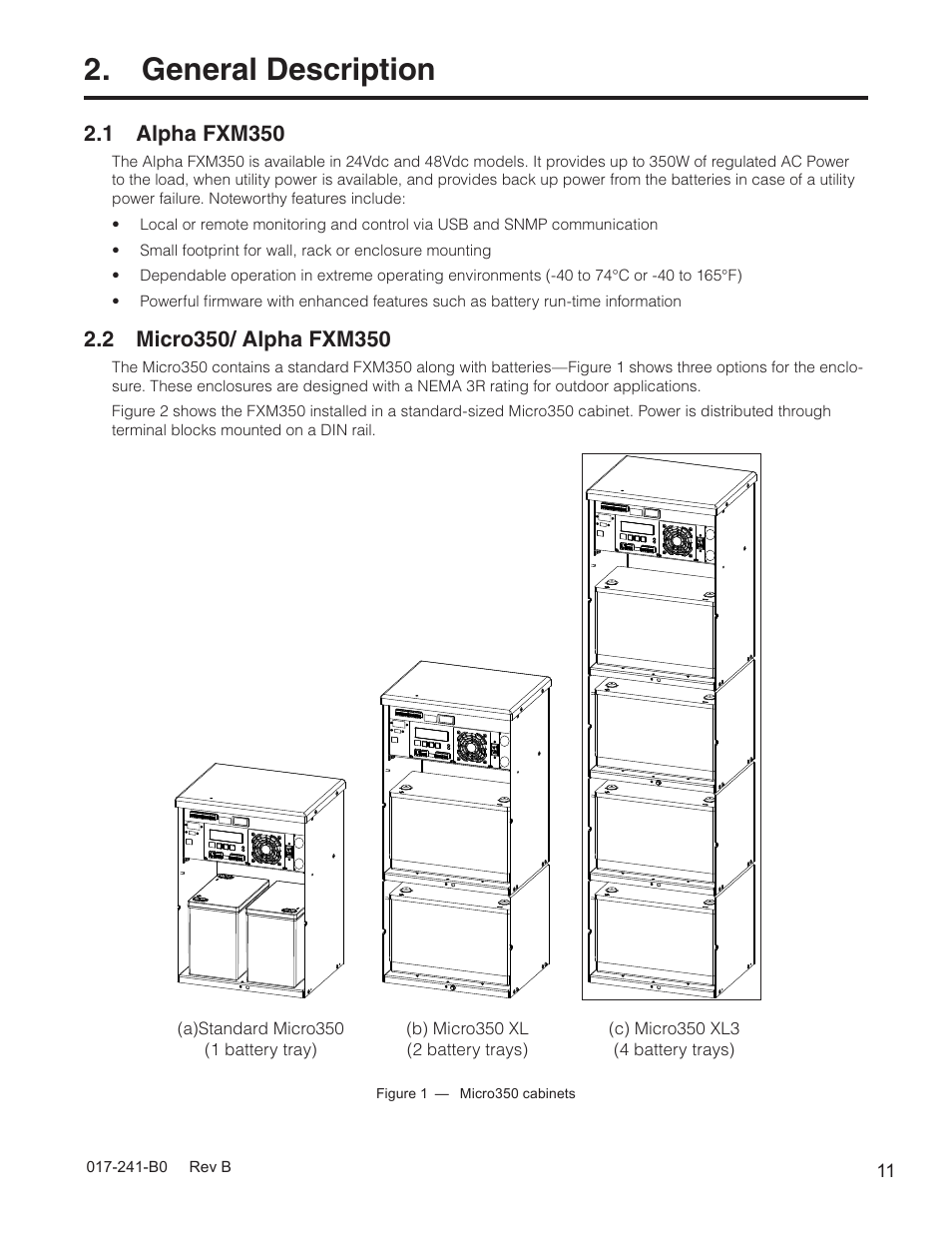 General description, 1 alpha fxm350 | Alpha Technologies FXM350_Micro350 UPS User Manual | Page 13 / 112