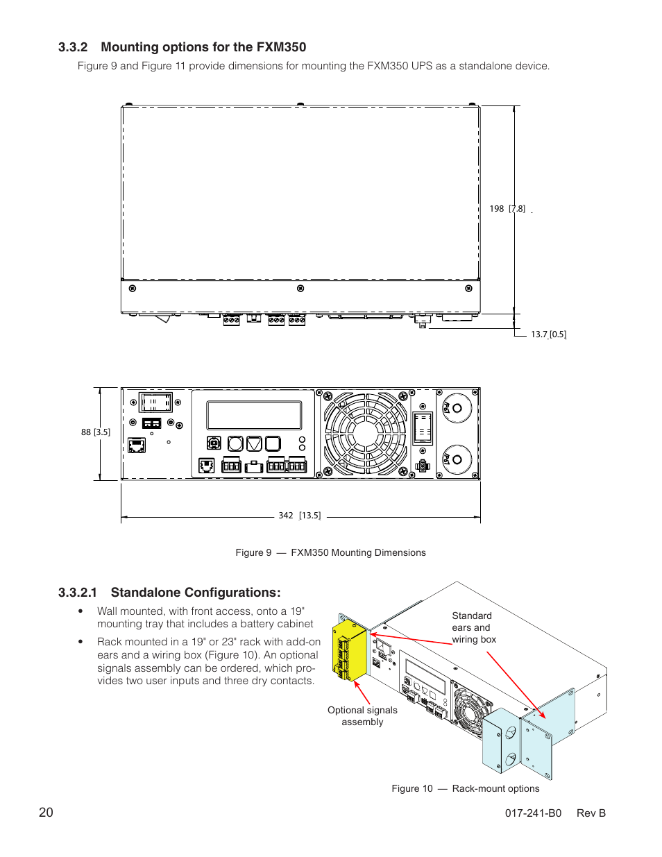 2 mounting options for the fxm350, 1 standalone configurations | Alpha Technologies FXM350_Micro350 UPS User Manual | Page 22 / 112