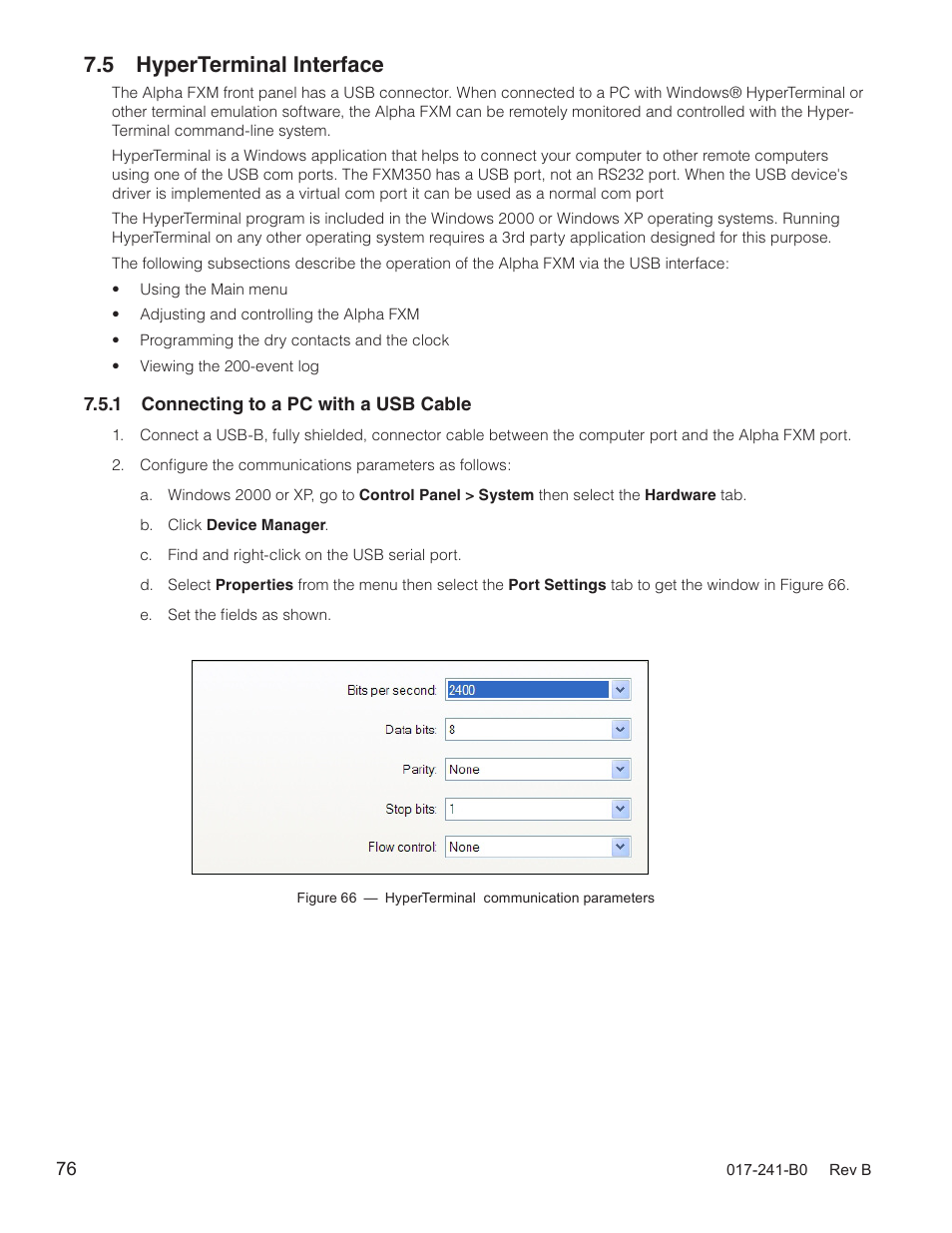 5 hyperterminal interface | Alpha Technologies FXM350_Micro350 UPS User Manual | Page 78 / 112