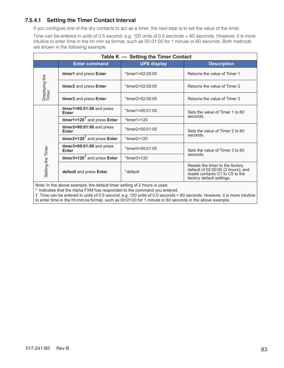 1 setting the timer contact interval | Alpha Technologies FXM350_Micro350 UPS User Manual | Page 85 / 112