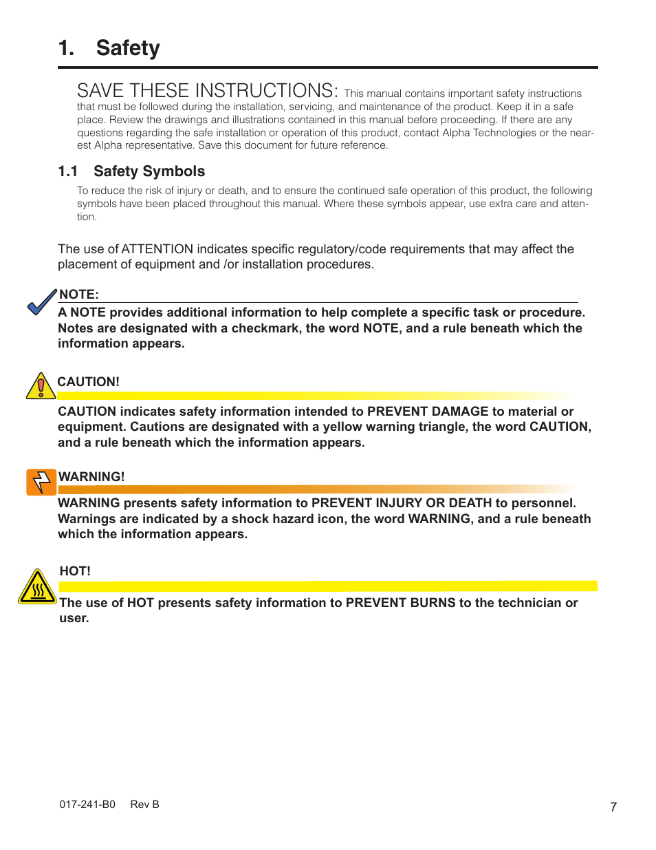 Safety, Save these instructions | Alpha Technologies FXM350_Micro350 UPS User Manual | Page 9 / 112