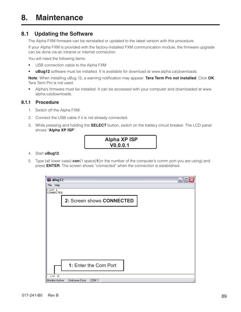 Maintenance, 1 updating the software | Alpha Technologies FXM350_Micro350 UPS User Manual | Page 91 / 112