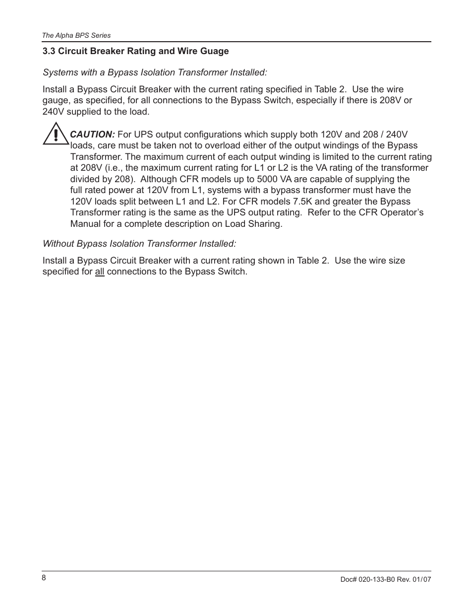 Alpha Technologies BPT Series Bypass Transformer User Manual | Page 12 / 36