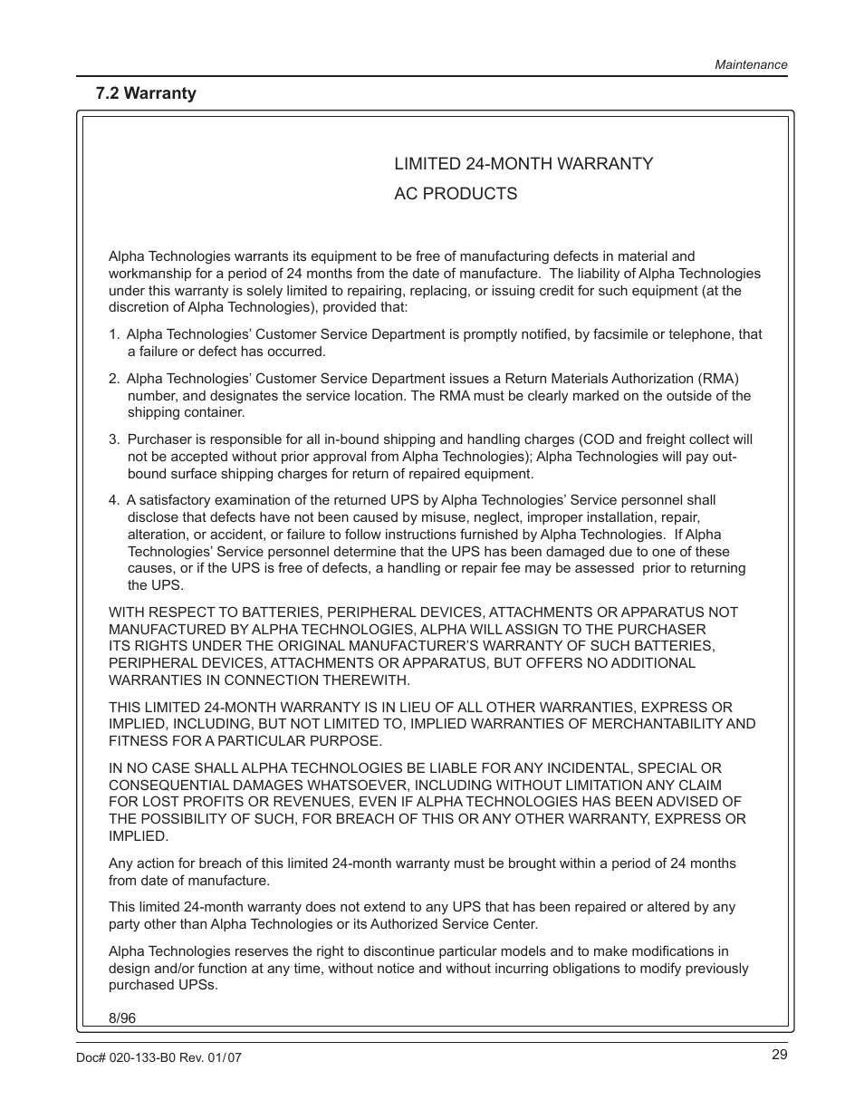 Alpha Technologies BPT Series Bypass Transformer User Manual | Page 33 / 36