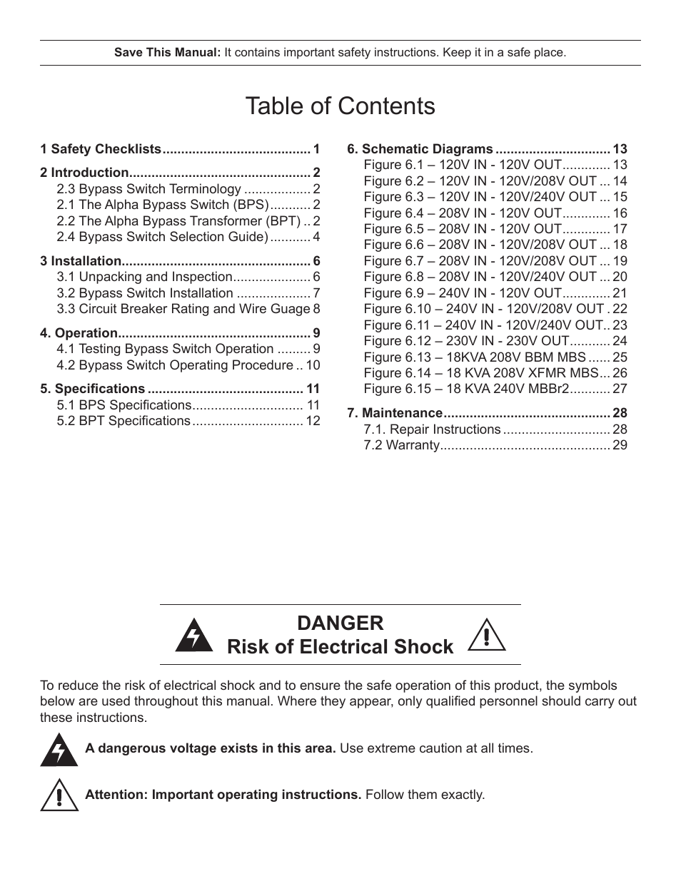 Alpha Technologies BPT Series Bypass Transformer User Manual | Page 4 / 36