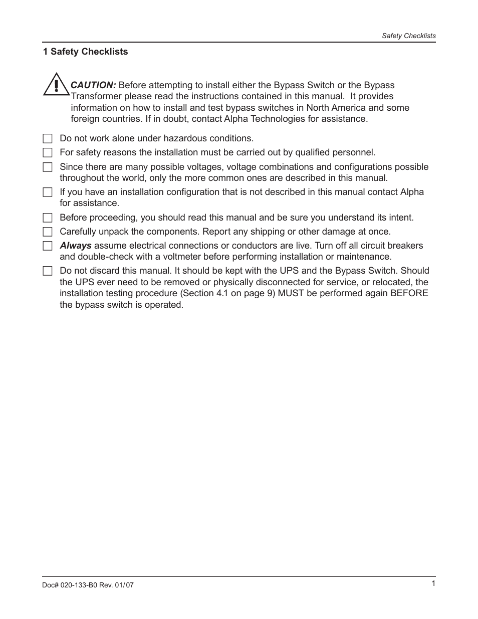 Alpha Technologies BPT Series Bypass Transformer User Manual | Page 5 / 36