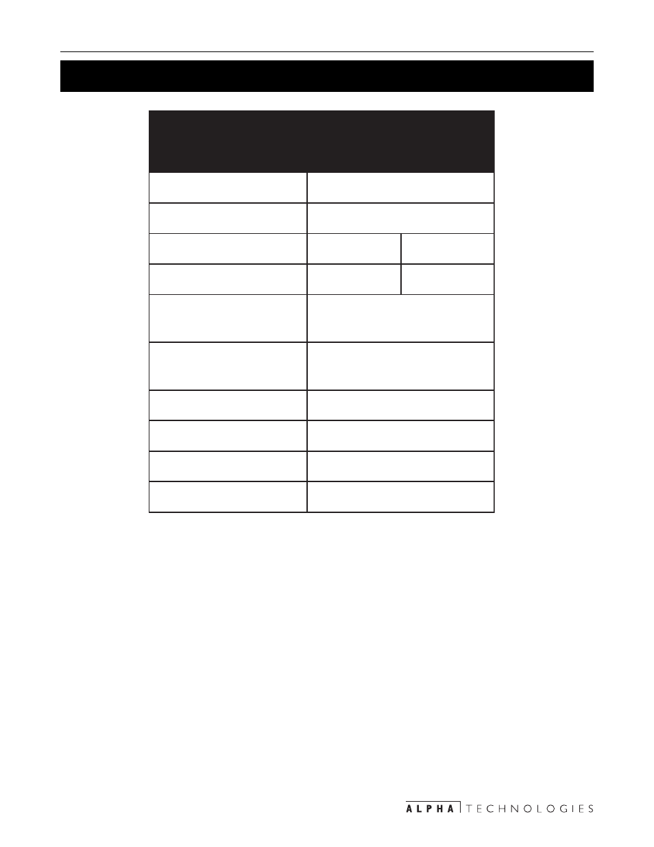 6 specifications/warranty | Alpha Technologies CFR Redundant Control Unit User Manual | Page 21 / 23