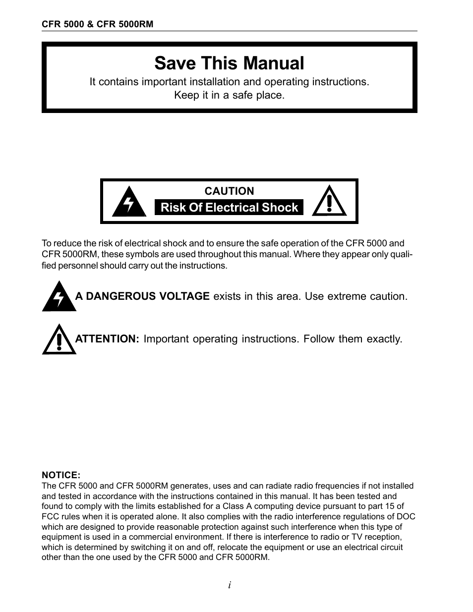 Save this manual | Alpha Technologies CFR 5000, CFR 5000RM User Manual | Page 3 / 88